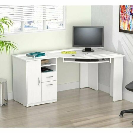 Homeroots Corner Computer Desk - Melamine and Engineered wood 249807